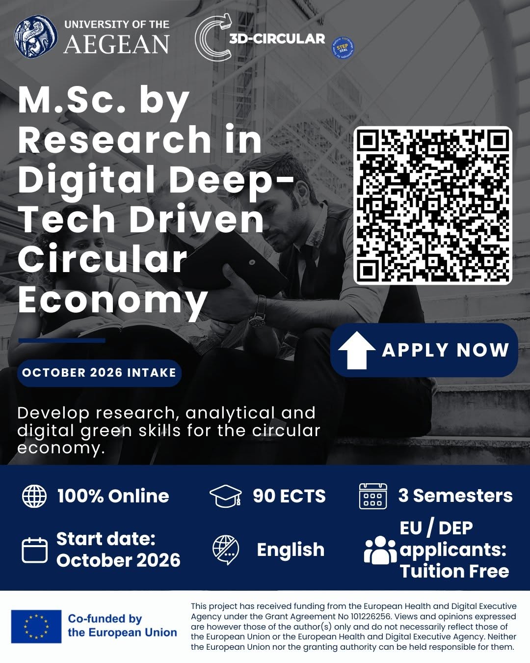 Applications open for the M.Sc. by Research in Digital Deep-Tech Driven Circular Economy